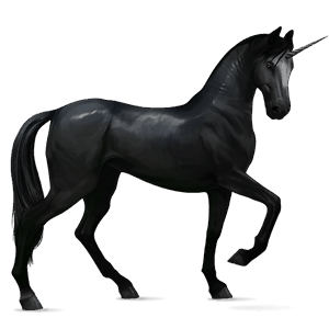 ride-enhjørning akhal-teke svart