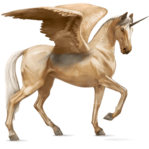 bevinget ride-enhjørning akhal-teke musegrå