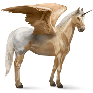 bevinget ride-enhjørning tinker palomino tobiano
