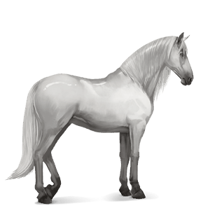 ridehest mustang musegrå