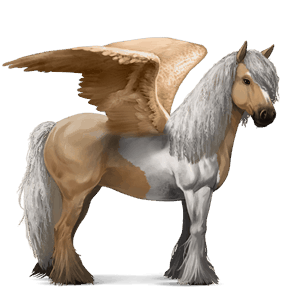 ridepegasus spansk renraset hest lys grå