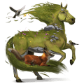ridehest islandshest cremello